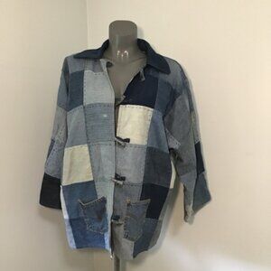 Handmade Denim Patchwork Cottagecore Jacket  Size L